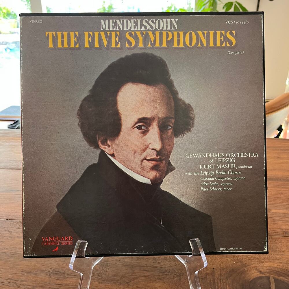 Mendelssohn Five Symphonies Kurt Masur 4xLP Box Set 1978 Vanguard VCS-10133/6